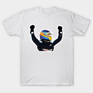 Fernando Alonso celebrating his podium finish at the 2021 Qatar Grand Prix T-Shirt